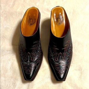 Charlie 1 Horse Black Leather Mules